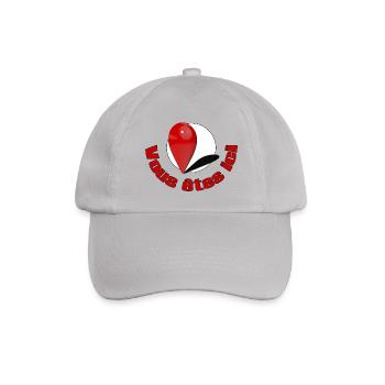 Sie sind hier mit Text - Baseballkappe - Grau - Vorne