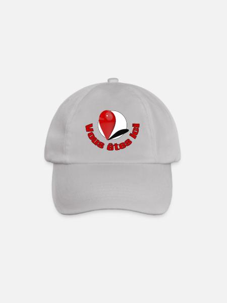 Sie sind hier mit Text - Baseballkappe - Grau