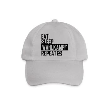 eat sleep wahlkampf repeat - Baseballkappe - Grau - Vorne