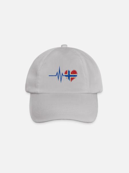 Mein Herz schlägt für Norwegen - Herz Glitzer - Baseballkappe - Grau
