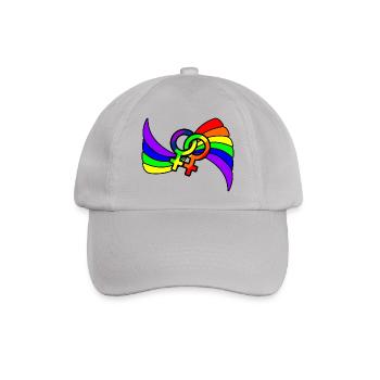 Regenbogen lesbies stolzes Logo - Baseballkappe - Grau - Vorne