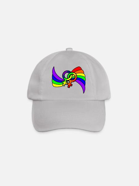 Regenbogen lesbies stolzes Logo - Baseballkappe - Grau
