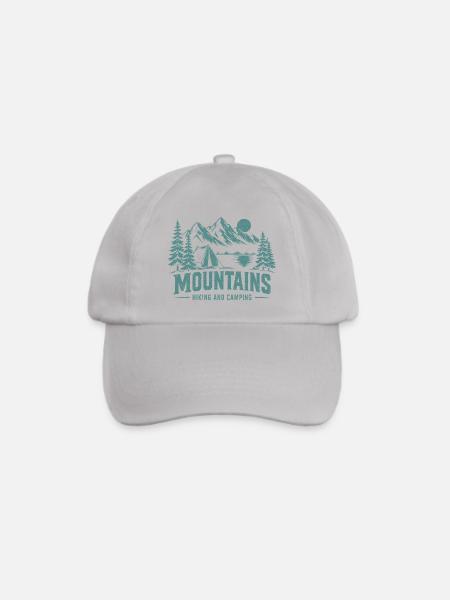 Mountains Hiking Camping - Baseballkappe - Grau