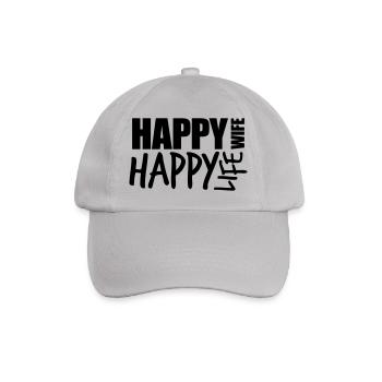 text cool happy wife life femme vivre heureux - Casquette classique - bruyère - Devant