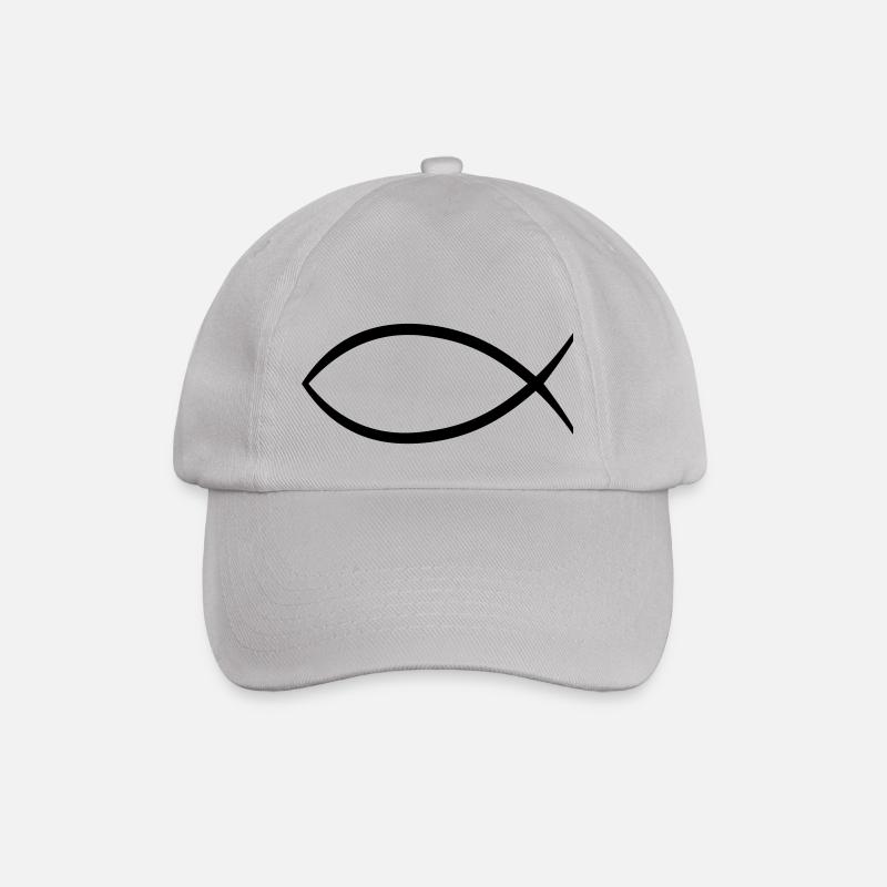 jesus_fisch_symbol__f1 - Baseballkappe - Grau