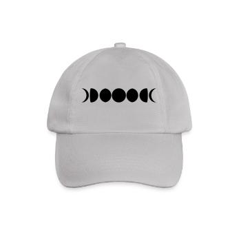 nacht symbol mond phasen halbmond vollmond sichelm - Baseballkappe - Grau - Vorne