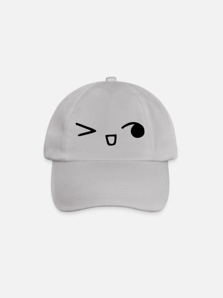 kawaii_face_8 - Baseballkappe - Grau