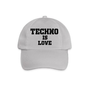 techno is love - Baseball Cap - grey - Front