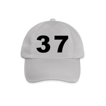 Number - 37 – Thirty Seven - Baseball Cap - grey - Front
