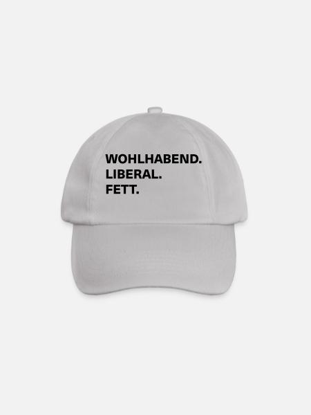 wohlhabend liberal fett - Baseballkappe - Grau