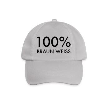 100% braun-weiss | Fußball | Stadion | Fans | HH - Baseballkappe - Grau - Vorne