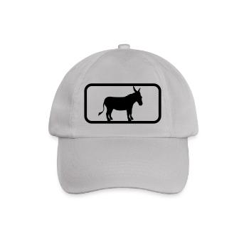 button sport logo cool esel pferd pony klein packe - Baseballkappe - Grau - Vorne