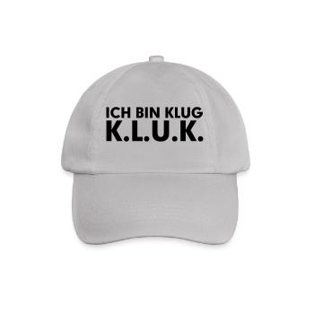 Ich bin klug K. L. U. K. Kultspruch - Baseballkappe - Grau - Vorne