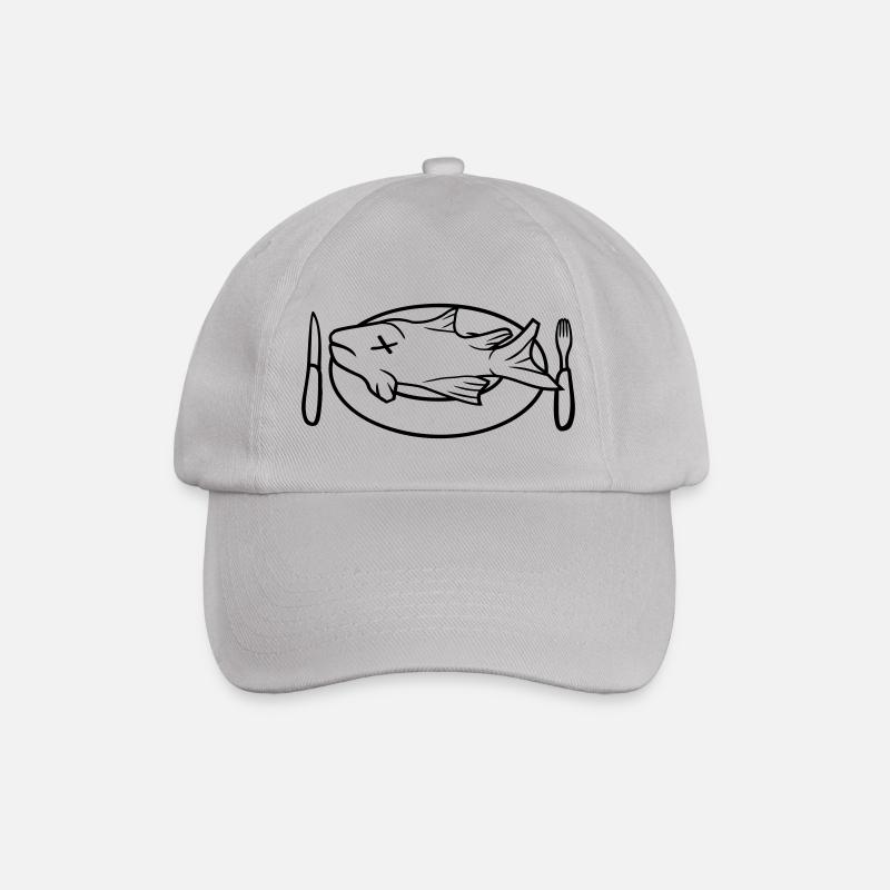 cool teller gabel messer cool fisch schwimmen tauc - Baseballkappe - Grau