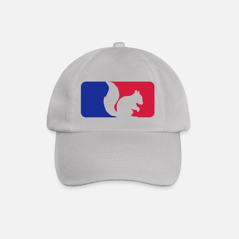 rot blau sport logo schwarz eichhoernchen nagetier - Baseballkappe - Grau