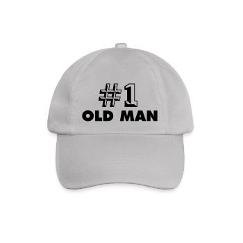 number one old man - Baseballkappe - Grau - Vorne