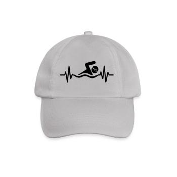 Schwimmen Herzschlag - Baseballkappe - Grau - Vorne