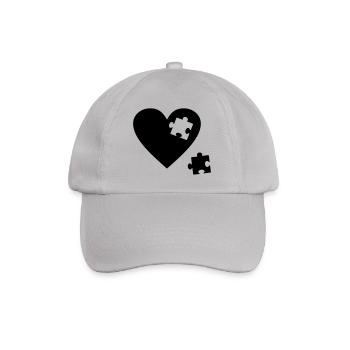 Heart puzzle - Baseball Cap - grey - Front