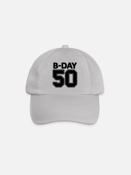 50 Jahre runder Geburtstag Geschenk Nummer Zahl - Baseballkappe - Grau