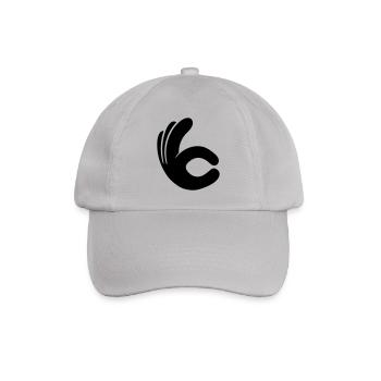 hand ok loch zeigen gut handschuh comic cartoon sc - Baseballkappe - Grau - Vorne