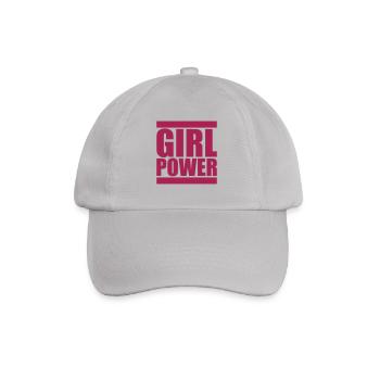 girl power saying text cool female woman girl - Baseball Cap - grey - Front