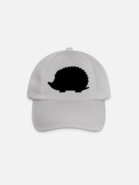 Hedgehog silhouette idea gift animal small - Baseball Cap - grey