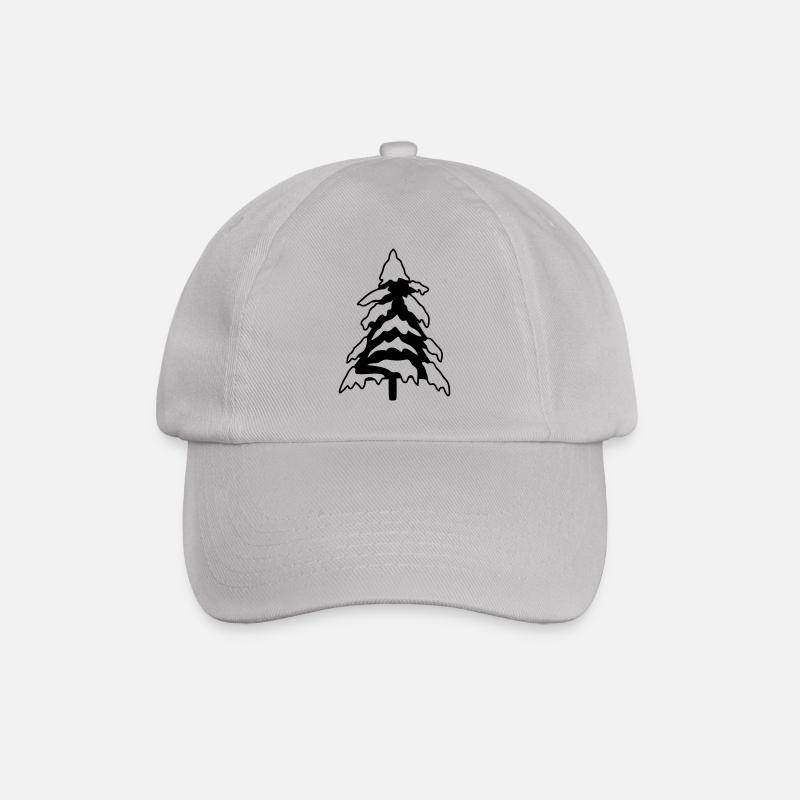 winter kalt schnee weihnachtsbaum tannenbaum tanne - Baseballkappe - Grau