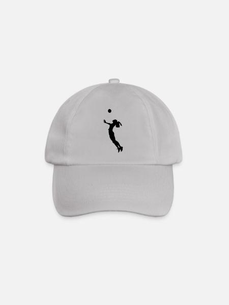 volleyball frau silhouette - Baseballkappe - Grau