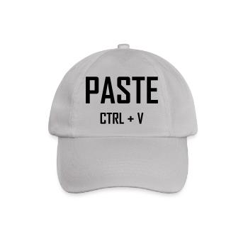 Paste Ctrl V - Vater Sohn Shirt - Baseballkappe - Grau - Vorne