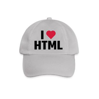 I Love HTML - Baseball Cap - grey - Front