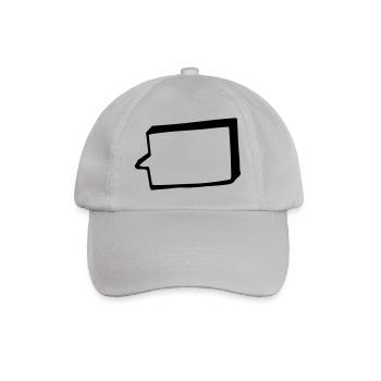 Sprechblase, 3D, groß, dicker Rand - Baseballkappe - Grau - Vorne