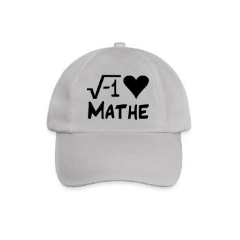 I love MATHE - Baseballkappe - Grau - Vorne
