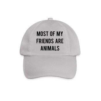 Most of my Friends are animals - Baseballkappe - Grau - Vorne