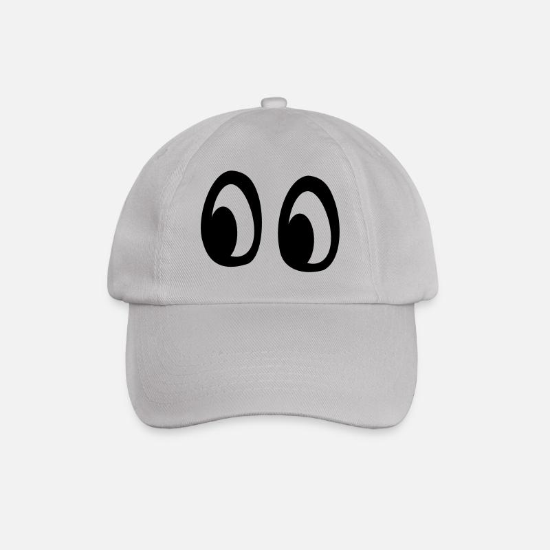Große Augen - Baseballkappe - Grau