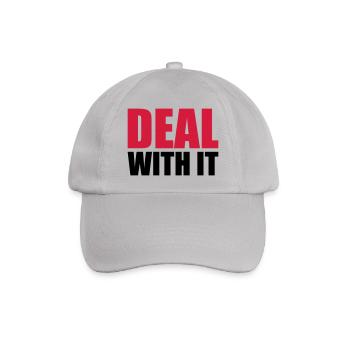 saying cool text deal with it relax rest b - Baseball Cap - grey - Front