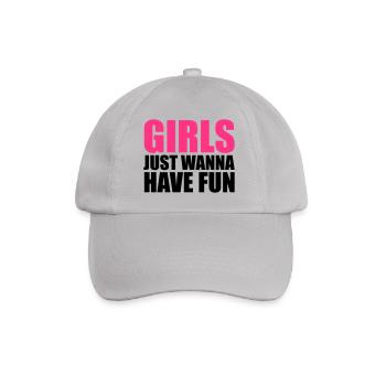 schrift cool design logo girls just wanna have fun - Baseballkappe - Grau - Vorne