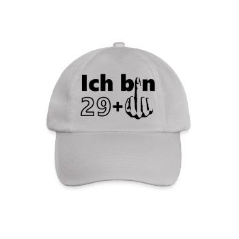 Ich bin 29 + - Baseballkappe - Grau - Vorne