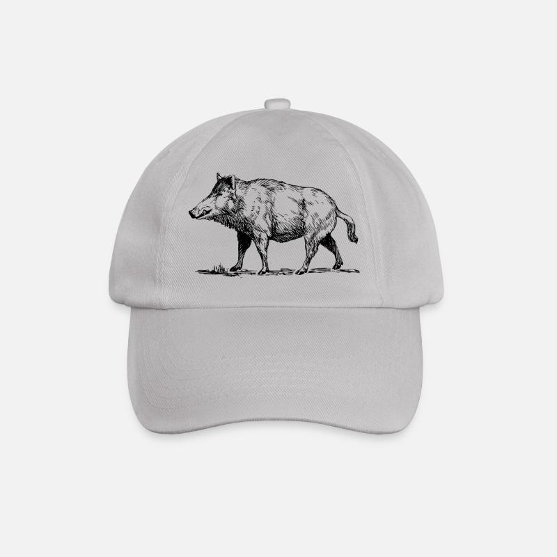 Wildschwein - Baseballkappe - Grau