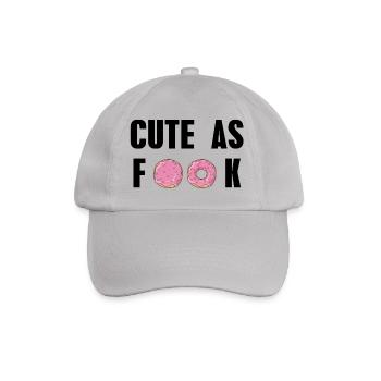 Cute as Fuck schwarz Donut Süßigkeit Geschenkidee - Baseballkappe - Grau - Vorne