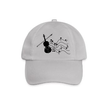 Violon avec notes de musique image d’ombre, - Casquette classique - bruyère - Devant
