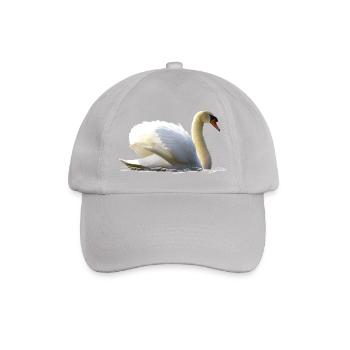 Elegant swan with wing details - Baseball Cap - grey - Front