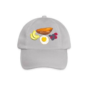 Fried egg, sweet potato, avocado and berries - Baseball Cap - grey - Front