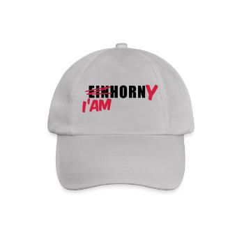 Mallorca T-Shirt Einhorn I'am Horny Shirt - Baseballkappe - Grau - Vorne