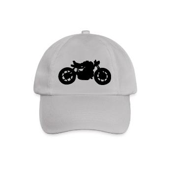 black cafe racer motorbike - Baseball Cap - grey - Front