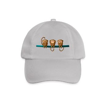 See Hear Speak Monkeys monkeys - Baseball Cap - grey - Front