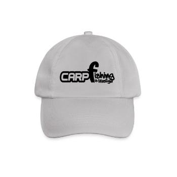 Karpfen, Fisch, Karpfenangeln, Angeln - Baseballkappe - Grau - Vorne