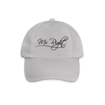 mr right bester ehemann husband text junggesellena - Baseballkappe - Grau - Vorne