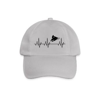Heartbeat ECG Snowmobile Snowmobile Winter - Baseball Cap - grey - Front