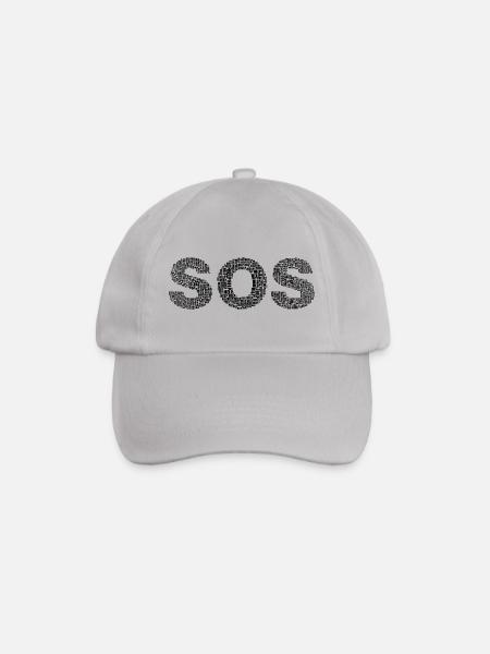 SOS! Written with the word "Help" - Baseball Cap - grey