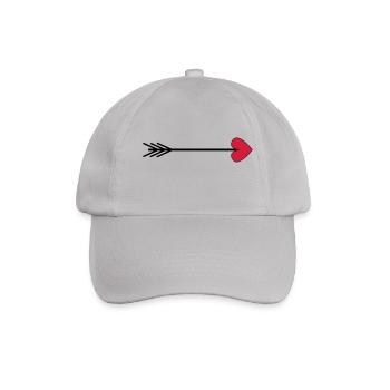 Pfeil Herzpfeil Geschenkidee Valentinstag liebe - Baseballkappe - Grau - Vorne